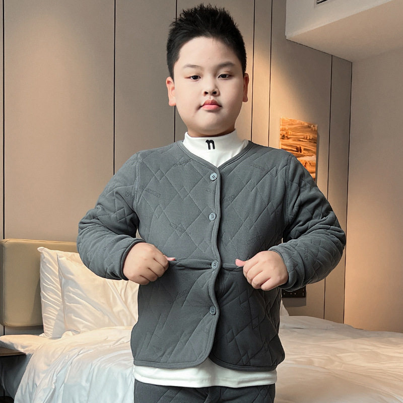 胖儿童棉服男女童保暖棉上衣秋冬加肥加大校服神器内胆小学生内搭