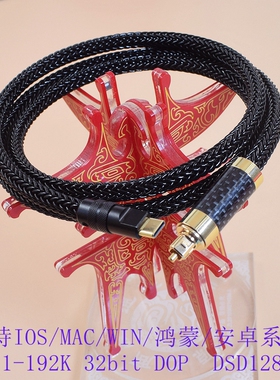 旗舰级iPhone苹果手机type-c/LIghtning转方口光纤线optical DSP改装数字音频线连接解码器DAC功放音响连接线