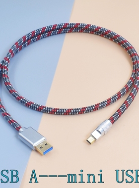 旗舰7N单晶铜镀银线适用SONY PlayStation Mini USB数据线A Type B B&W MM1音频线5pin迷你USB-C线缆miniusb