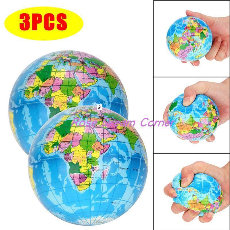 3PCS Stress Relief World Map Jumbo Ball Atlas Globe Earth0