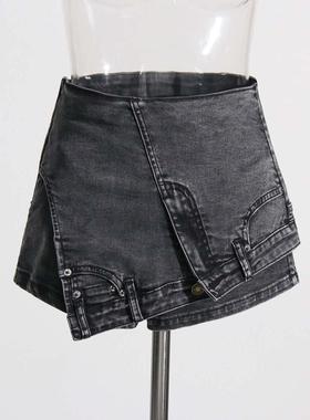 Personalized steet denim stitching shorts, summer new style,