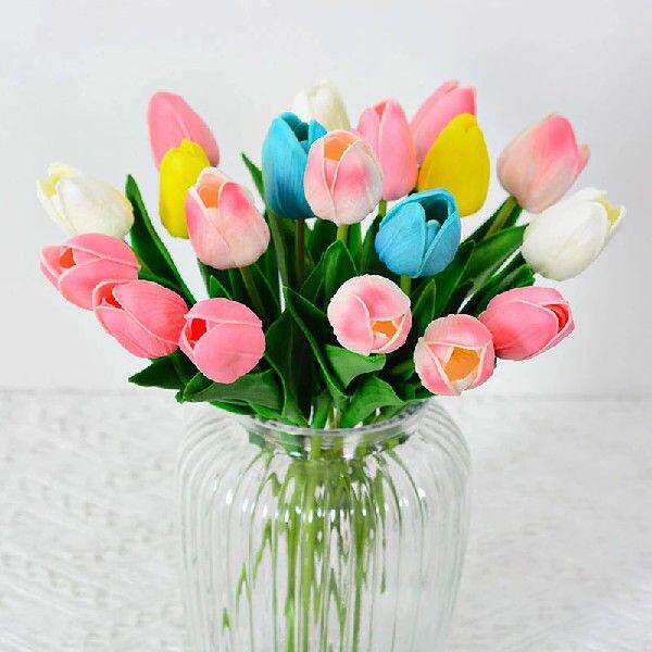 5 Pcs Tulip Artificial Flowers Real Touch Flowers Tulip