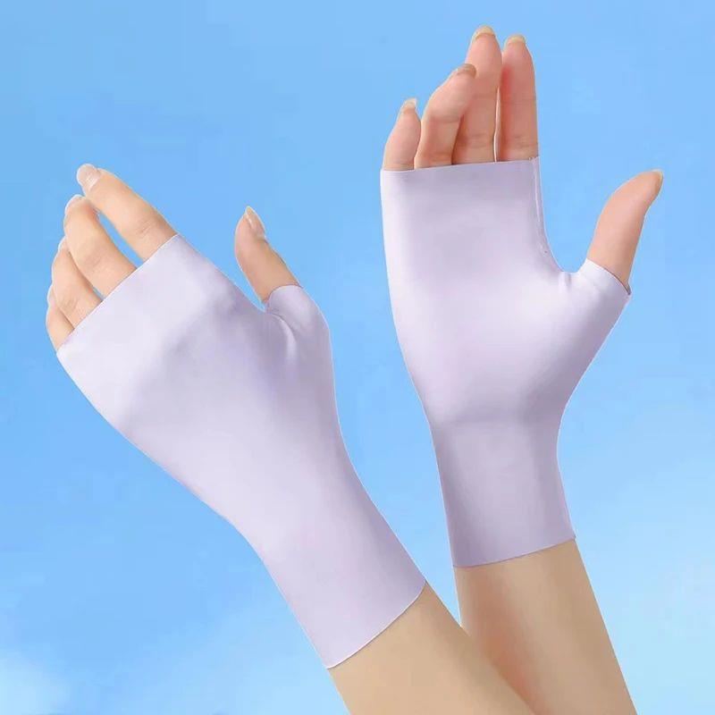 Sunscreen Fingerless Gloves Summer Gloves For Driving Half F