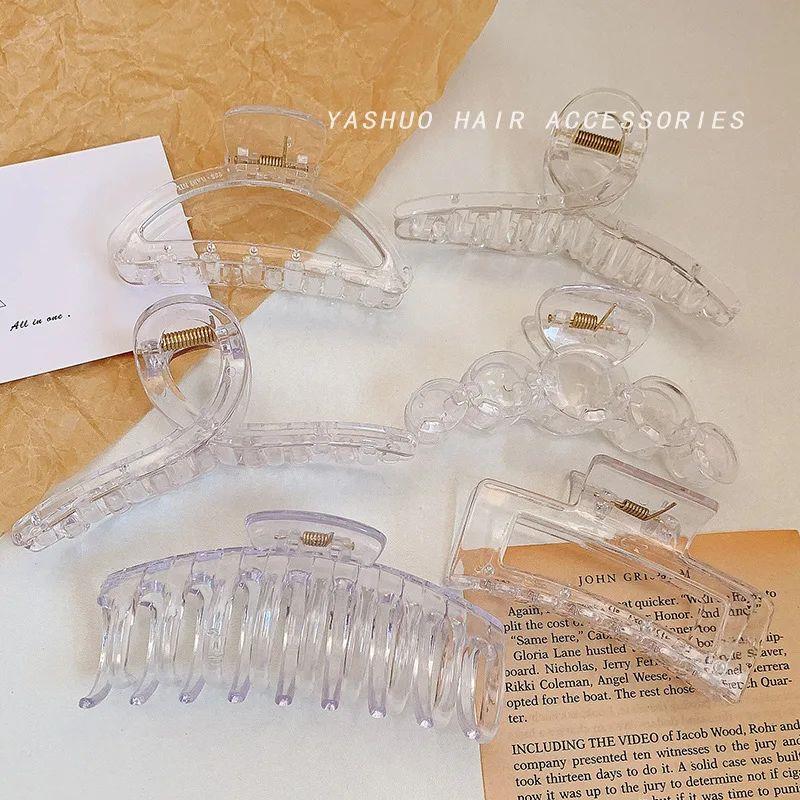 New Transparent Hair Claw Crab Acrylic Tough Claw Clip Women