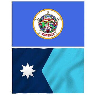 Double Stitched Minnesota Flag 90x150cm Hanging Minnesota