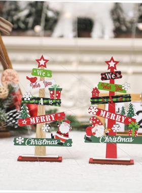 Christmas mini tabletop Christmas tree wooden decoration