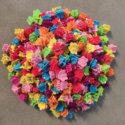 50Pcs Girls Cute Colorful Hair Clips Flower Star Small Hair