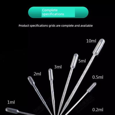 100 disposable plastic pipette 1ml with graduated dropper