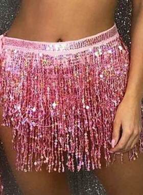 Belly dance Sequin Tassel Waist Chain Girl肚皮舞亮片流苏腰链