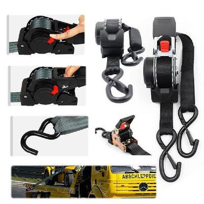 Retractable Ratchet Strap Auto Self Retracting Tie Down