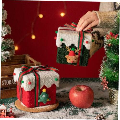 圣诞礼盒Christmas velvet fabric Christmas Eve Apple Gift Box