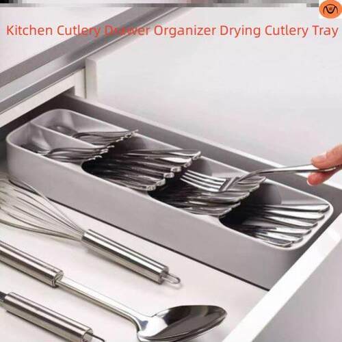 Kitchen Cutlery Drawer Organizer Drying Cutlery Tray Spoon