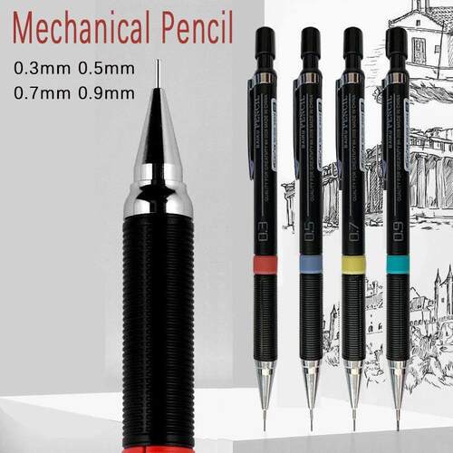 Mechanical Pencil with Refill Rods Set 0.3mm 0.5mm 0.7mm 0.9