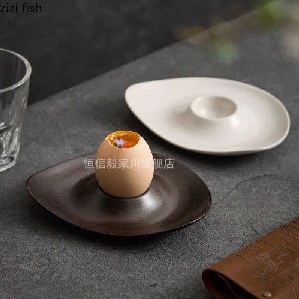 Irregular Egg Tray Ceramic Plates Egg Rack Dessert Plate