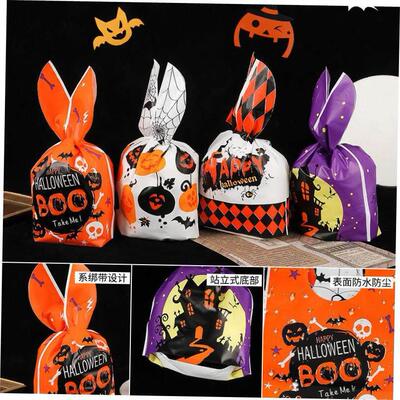 50pcs Halloween bag Rabbit Ears pumpkin candy bag Gift bag