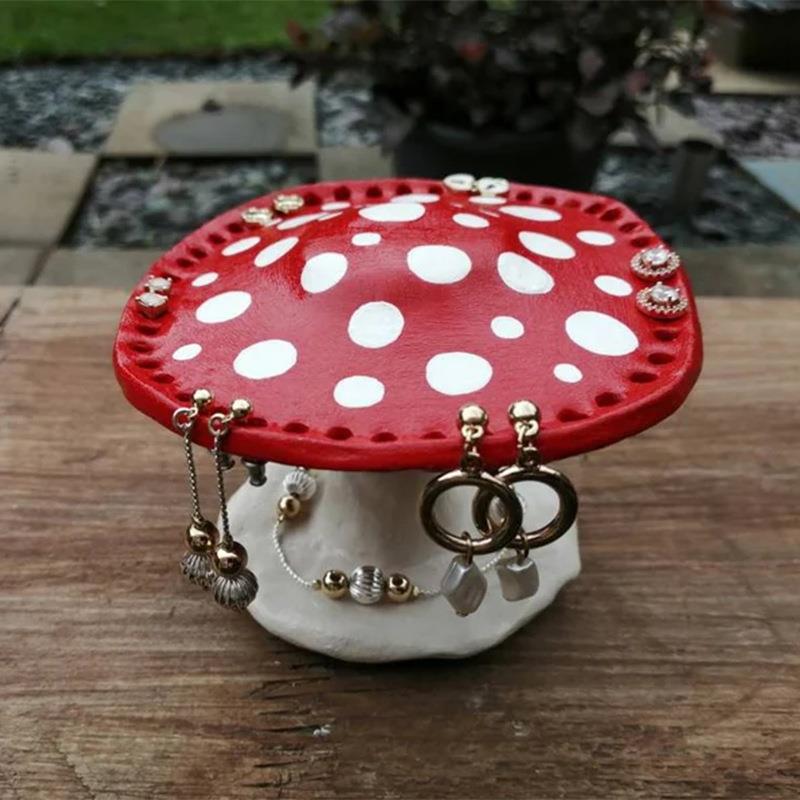 新品 Mushroom Earring Stands 蘑菇耳环架装饰 树脂工艺品