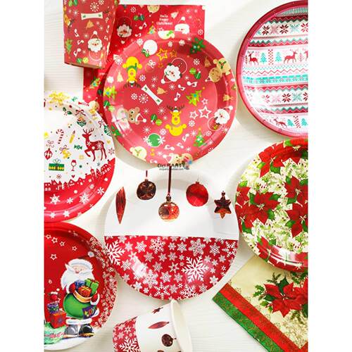 Christmas paper plates Paper cups disposable dinner plates N