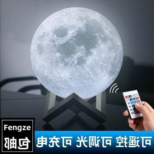 lunar light moon light print table lamp bedroom bedside l