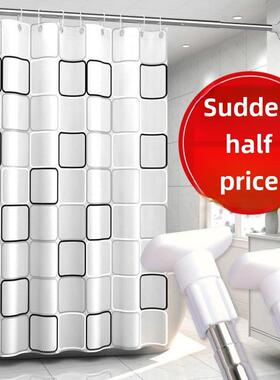 The bathroom shower curtain checkered PEVA Environmental