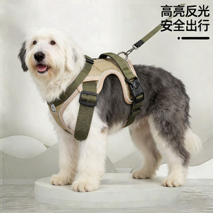 狗狗胸背牵引绳大型犬高颜值一体轻薄战术可爱防爆冲背心式古牧