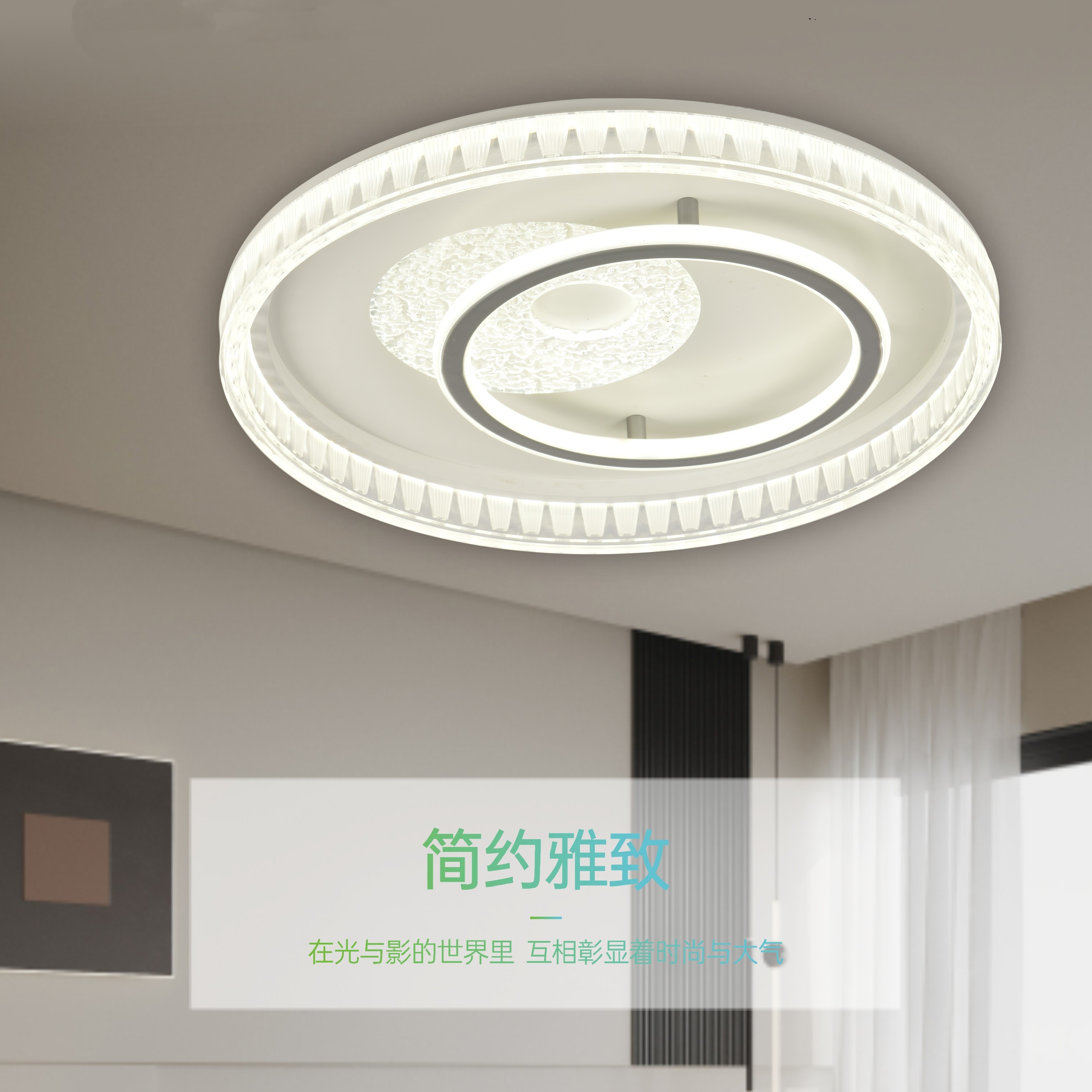 厚板方形卧室灯圆形灯吸顶灯过道