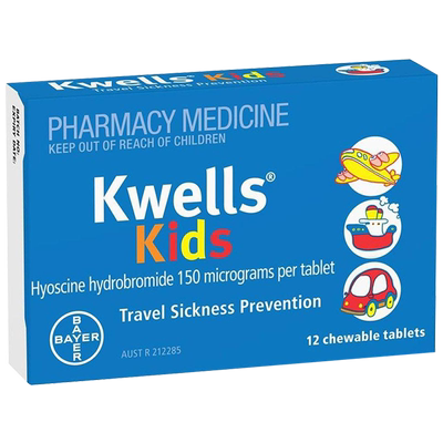 澳洲进口kwells晕车晕船药缓解头晕恶心咀嚼片晕机成人儿童 12粒