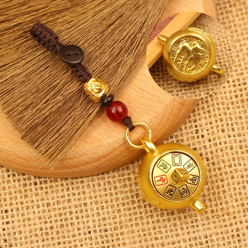 黄铜小茶壶手玩把把壶手把件打麻将赢钱神器把把胡打牌吉祥物