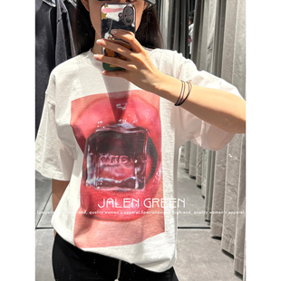 美式 松弛感 嘴唇印花百搭宽松T恤上衣 JALEN 风格 GREEN