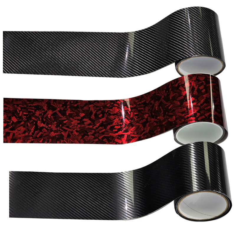 PET汽车改色膜钢琴亮黑镀铬条黑化外饰门槛膜真碳纤黑贴膜