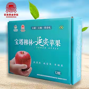 农沐然 延安苹果 红富士 陕西延安 山地 苹果 礼盒装 12枚85#装