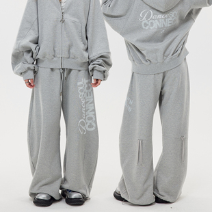 字母印花系带可调节宽松休闲街舞爵士女 重磅弯刀卫裤 Nova Street