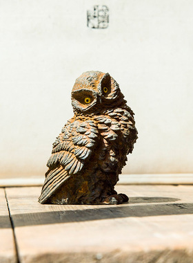 原创仿铸铁铁锈款猫头鹰客厅桌