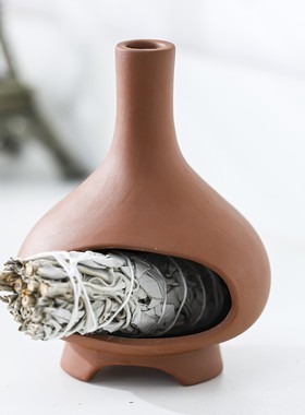新款Smudging stick holde跨境圣木鼠尾草托盘陶瓷香薰炉底座托盘