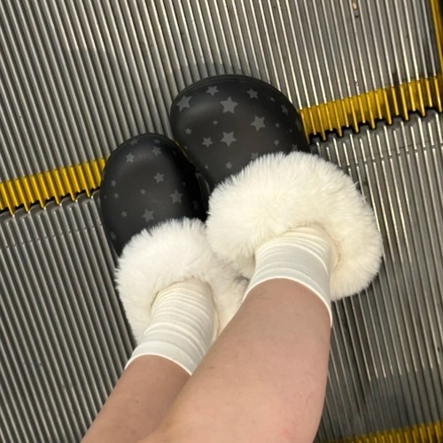 洞洞鞋毛绒内胆棉加绒可拆卸秋冬季鞋套加厚鞋垫棉拖鞋外穿配饰