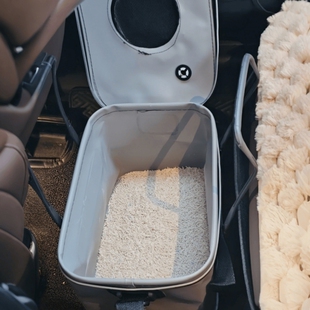 【自驾带猫回家】汽车载摺叠猫砂盆猫窝外出旅行手提可携式透气钓