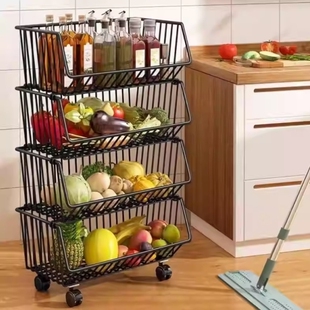 厨房蔬菜置物架菜篮子多层落地水果蔬收纳筐家用放菜架储菜新储物