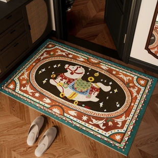 小马入户门丝圈地垫进门门口专用脚垫子2026新年氛围布置入门地毯