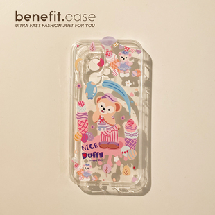 Benefit可爱小熊气球雪莉莓17pro16适用15苹果13promax手机壳iphone12mini女14promax套11 xsmax防摔xr透明8