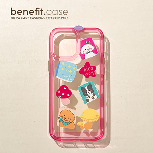 benefit创意卡通贴纸16适用iphone15promax苹果13手机壳14promax新款 12套11小众xsmax硬壳xr硅胶8p7p防摔