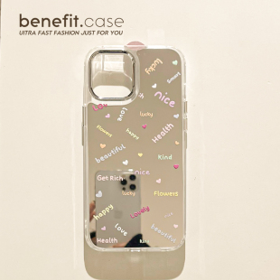 benefit简约彩色英文镜面17pro16适用于苹果15手机壳13iphone14promax新款 12套11创意xsmax硬壳xr全包8plus防