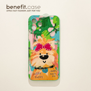 benefit油画涂鸦憨憨路易斯17适用于iphone16promax苹果15PRO手机壳13新款 11全包xsmax硅胶xr防摔 14套12个性