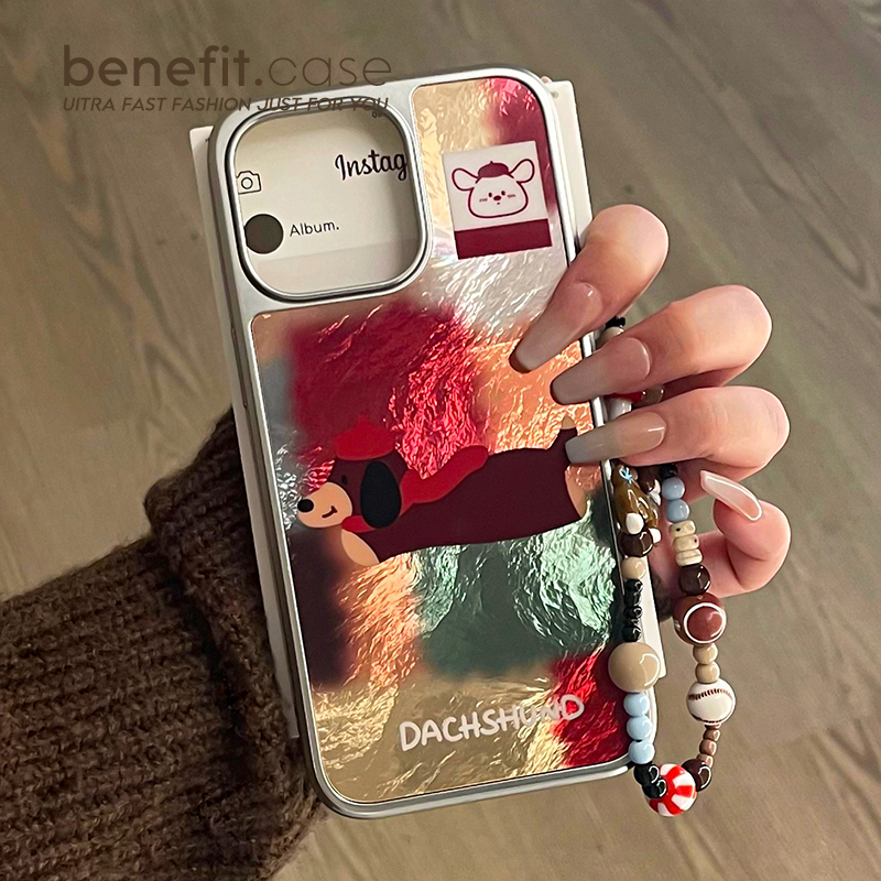 benefit腊肠狗狗磁吸手机壳+手链