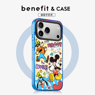 benefit趣味卡通动物适用于iphone17promax苹果16PRO晶盾磁吸手机壳15新款 13套14冰川纹12防摔彩色边框