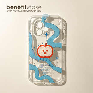 benefit简约海浪苹果表情17pro16适用于iphone15promax苹果15PRO手机壳13新款 14套12小众11透明xsmax硅胶xr防
