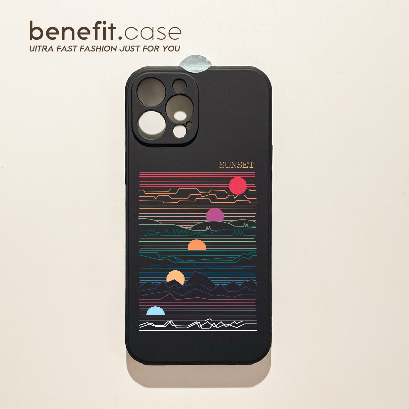 benefit艺术插画夕阳西下17适用于iphone16promax苹果15PRO手机壳13新款14套12创意11全包xsmax硅胶xr防摔8p,3C数码配件,手机保护套/壳,淘宝优惠券,粉丝福利购,淘宝优惠卷