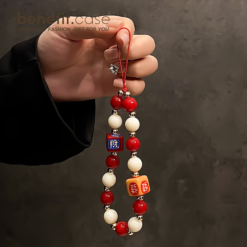 benefit发财方块手机壳手链