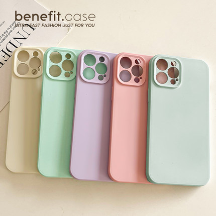 benefit简约纯色高级感小众16适用于苹果15手机壳13iphone14promax新款12套11创意xsmax软xr硅胶8plus防摔7
