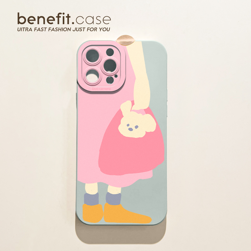 benefit粉色手提袋可爱小狗17适用于iphone16promax苹果15PRO手机壳13新款14套12个性11全包xsmax硅胶xr防摔