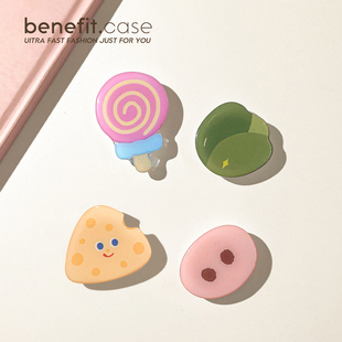 Benefit韩国ins简约卡通可爱款 滴胶气囊支架懒人桌面折叠伸缩手机支撑气垫指环扣男女追剧神器适用手机全型号