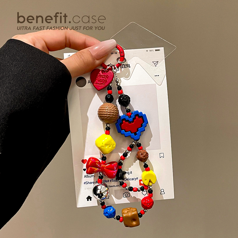benefit爱心积木手机壳手链